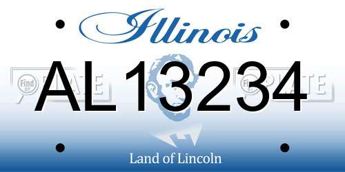AL13234 Illinois License Plate