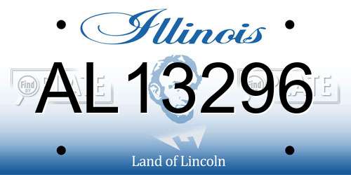 AL13296 Illinois License Plate