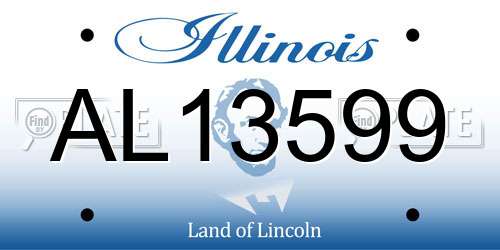 AL13599 Illinois License Plate