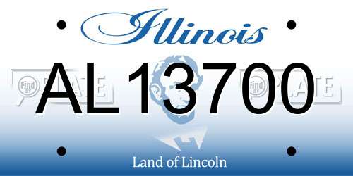 AL13700 Illinois License Plate