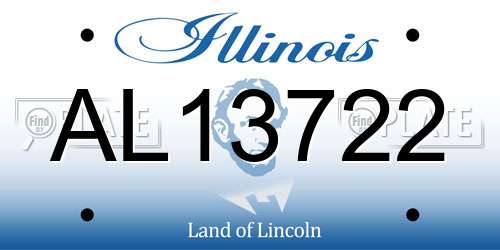AL13722 Illinois License Plate