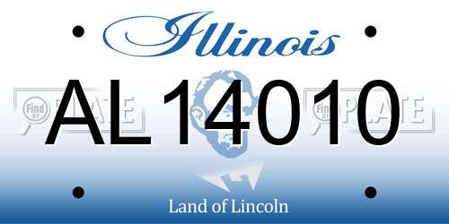 AL14010 Illinois License Plate