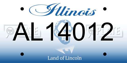 AL14012 Illinois License Plate