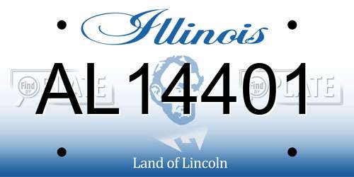 AL14401 Illinois License Plate