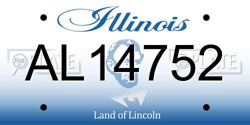 AL14752 Illinois License Plate