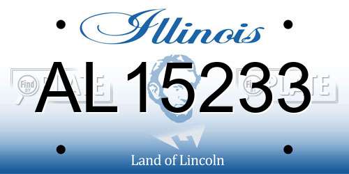 AL15233 Illinois License Plate