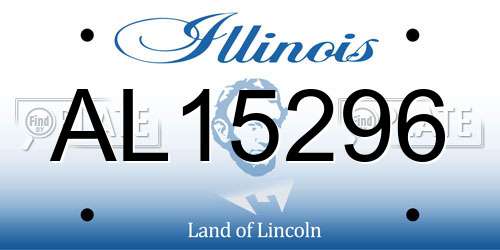 AL15296 Illinois License Plate
