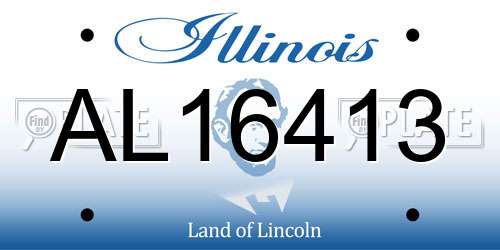 AL16413 Illinois License Plate