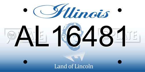 AL16481 Illinois License Plate