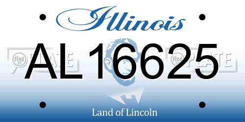 AL16625 Illinois License Plate