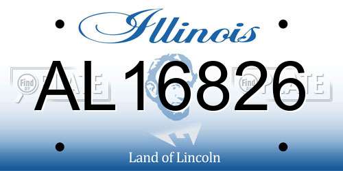 AL16826 Illinois License Plate