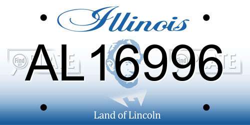 AL16996 Illinois License Plate
