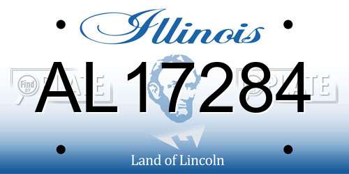 AL17284 Illinois License Plate