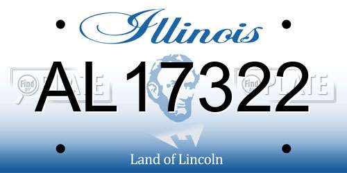 AL17322 Illinois License Plate