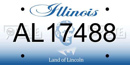AL17488 Illinois License Plate