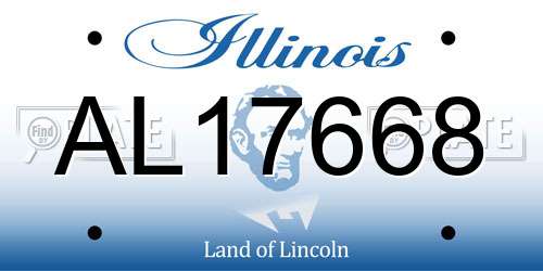 AL17668 Illinois License Plate