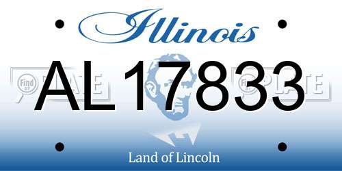AL17833 Illinois License Plate