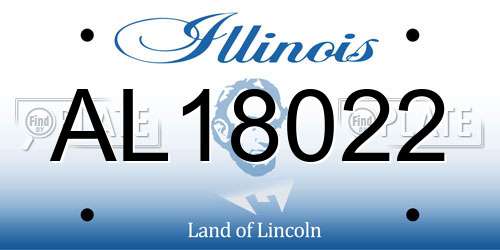 AL18022 Illinois License Plate