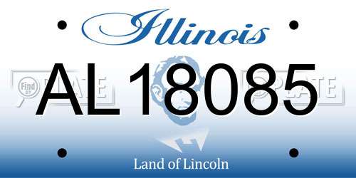 AL18085 Illinois License Plate