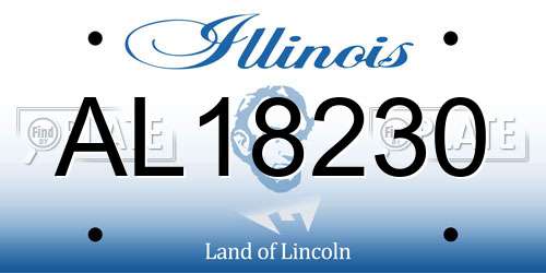 AL18230 Illinois License Plate
