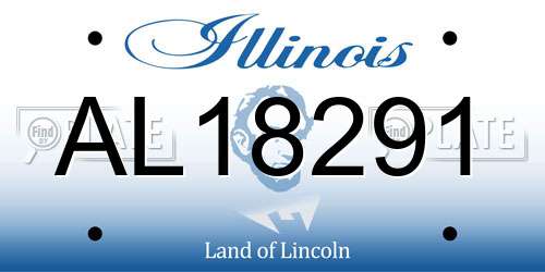 AL18291 Illinois License Plate