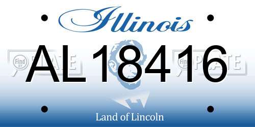 AL18416 Illinois License Plate