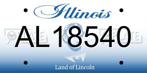 AL18540 Illinois License Plate