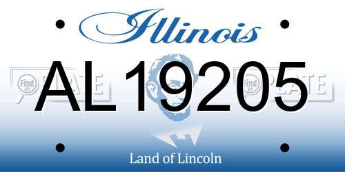 AL19205 Illinois License Plate