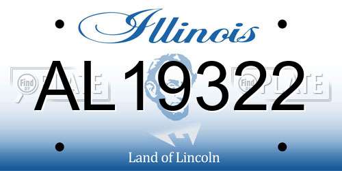 AL19322 Illinois License Plate