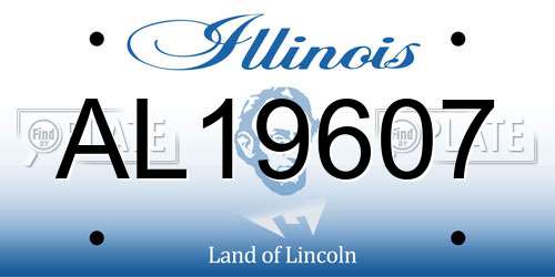 AL19607 Illinois License Plate