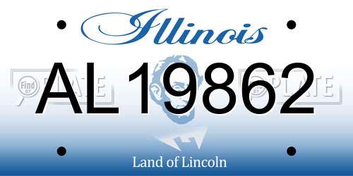 AL19862 Illinois License Plate