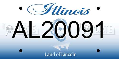 AL20091 Illinois License Plate