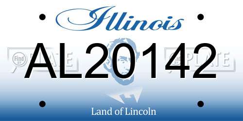 AL20142 Illinois License Plate
