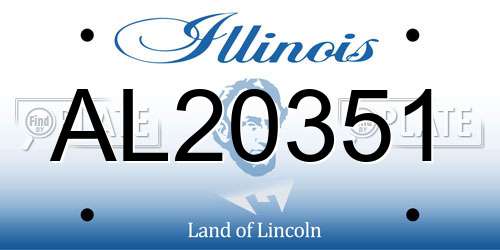 AL20351 Illinois License Plate