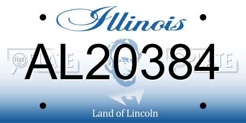 AL20384 Illinois License Plate