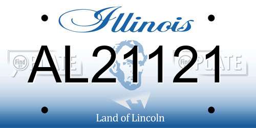 AL21121 Illinois License Plate
