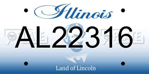 AL22316 Illinois License Plate
