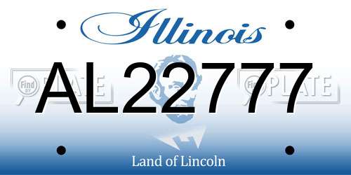 AL22777 Illinois License Plate