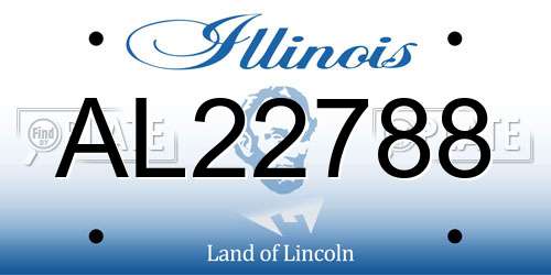 AL22788 Illinois License Plate