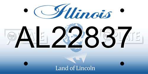 AL22837 Illinois License Plate