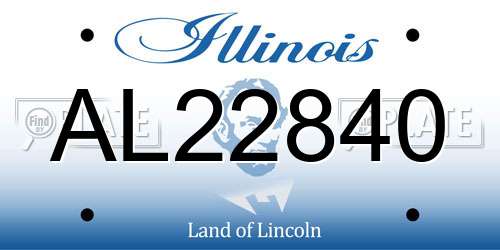 AL22840 Illinois License Plate