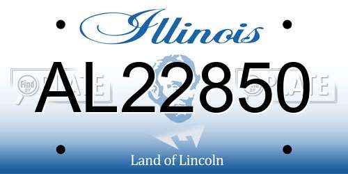 AL22850 Illinois License Plate