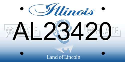 AL23420 Illinois License Plate