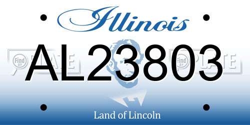 AL23803 Illinois License Plate
