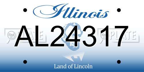 AL24317 Illinois License Plate
