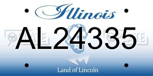 AL24335 Illinois License Plate