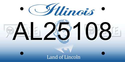 AL25108 Illinois License Plate