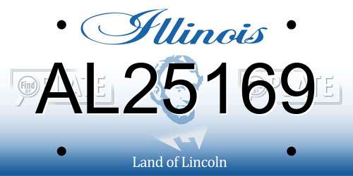 AL25169 Illinois License Plate