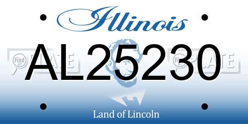 AL25230 Illinois License Plate
