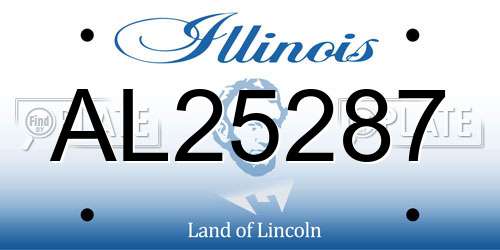 AL25287 Illinois License Plate
